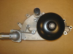 LS1 Corvette/Camaro/Firebird water pump : has no provision for mechanical fan and has water outlet parallel to pulley